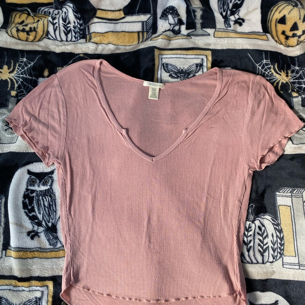 American Eagle Pink V-Neck Tee